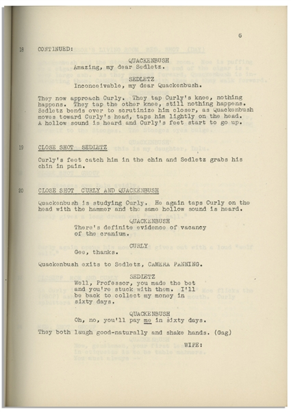 Moe Howard's 29pp. Script Dated April 1946 for The Three Stooges Film ''Half-Wits Holiday'', With Working Title ''No Gents - No Cents'' -- Very Good Condition